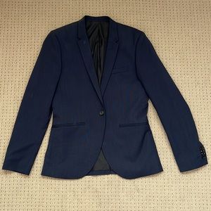H&M Men’s Blue Suit Jacket in Super Skinny Fit 38R
